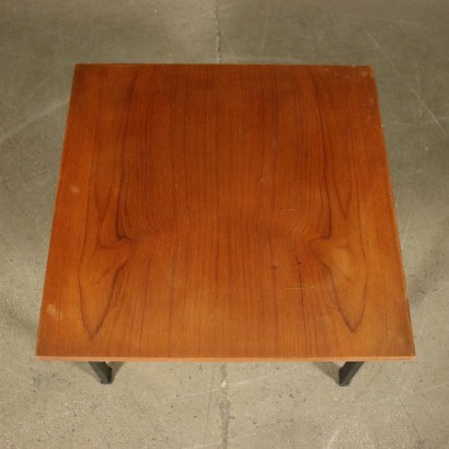 Small Table Metallic Enamelled Mahogany Veneer Italy 1960s