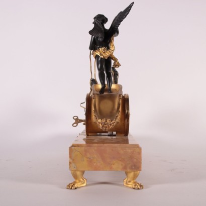 Horloge De Table Napoléon III Marbre Jaune De Siène Bronze France 1800