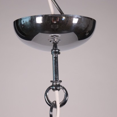 Lamp Chromed Metal Blown Glass Italy 1960s-1970s