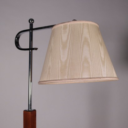 Lamp Walnut Veneer Chromed Metal Italy 1930s 1940s