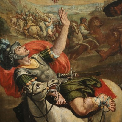 The Conversion Of Saul Oil On Canvas Italian School 18th Century