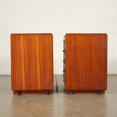 Small Furnitures Mahogany Veneer Brass Italy 1960s-1970s