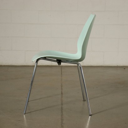Chairs Plastic Material Chromed Metal 1990s Vico Magistretti Kartell