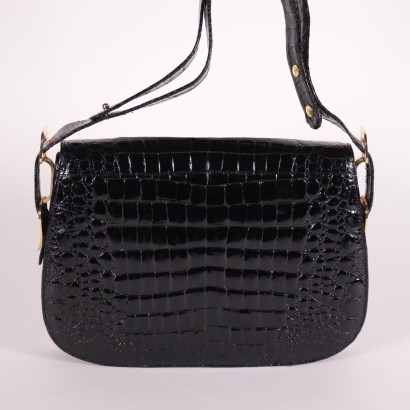 Vintage Crocodile Print Leather Bag Italy 1960s-1970s