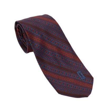 YSL Vintage Tie Patrón geométrico