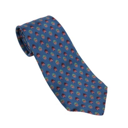 Corbata vintage YSL azul estampada