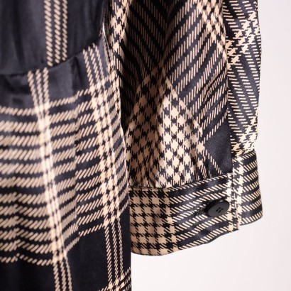 Vintage Tartan Silk Dress Italy 1970s-1980s