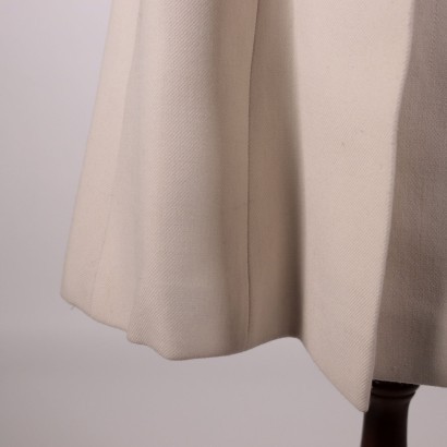 Vintage White Wool Coat Italy 1960s-19670s