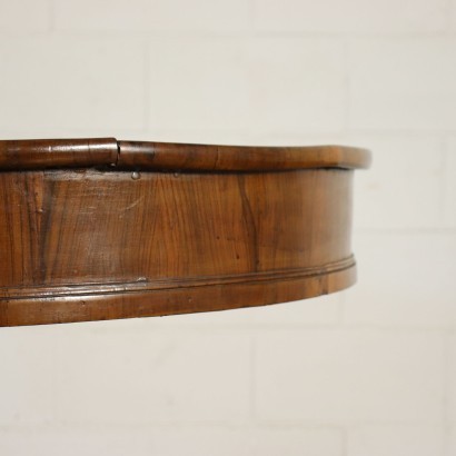 Lombard Restoration Table Walnut Veneer Marple Italy 19th Century