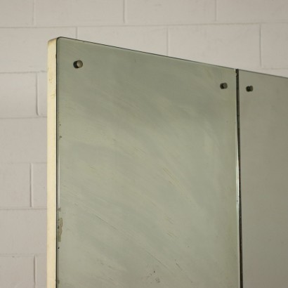 Vanity Unit Wood Parchment Paper Mirrored Glass Italy 1940s