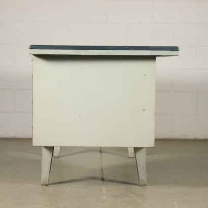 Desk Metallic Enamelled Leatherette Italy 1960s-1970s