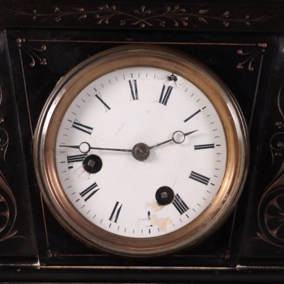 Table Clock Black Marble France 19th Century