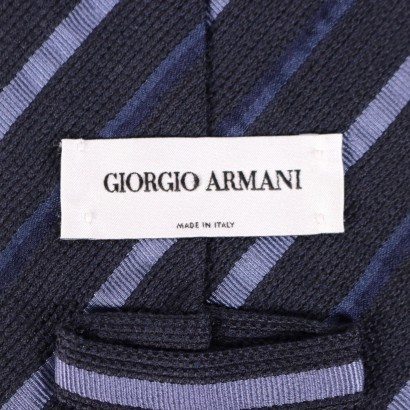 ,Cravatta a Righe Blu Armani