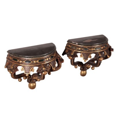 Pair of Drop-Shaped Consoles Italy 20th Century