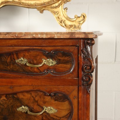 Barocchetto Revival Chest of Drawers with Mirror Italy 20th Century