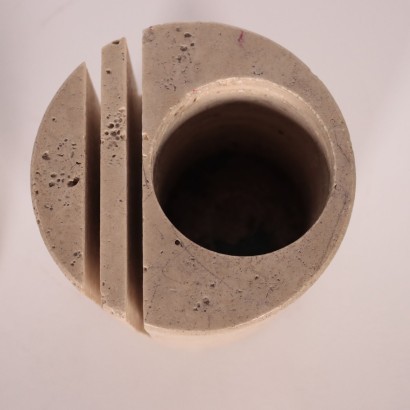 Travertine Marble Ashtray and Paper Holder Viterbo Italy 1960s-1970s
