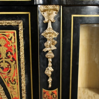 Cupboard In The Style Of Boulle Bronze Marble Glass Brass Italy 1900