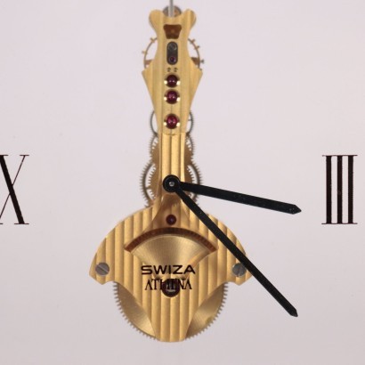 antigüedades modernas, antigüedades de diseño moderno, reloj, reloj antiguo moderno, reloj antiguo moderno, reloj italiano, reloj vintage, reloj de los 60, reloj de diseño de los 60, reloj de mesa Swiza modelo Athena