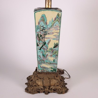 Japanese Ceramic and Bronze Lamp Japan 19th Century