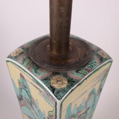 Japanese Ceramic and Bronze Lamp Japan 19th Century