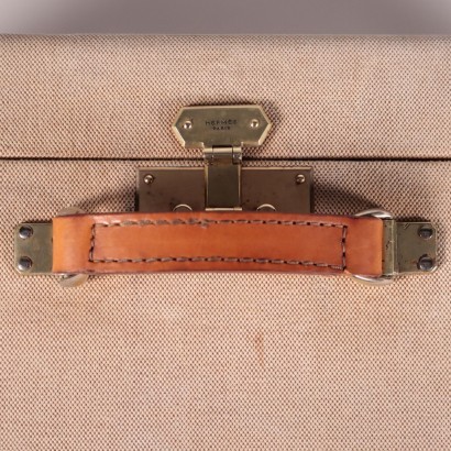 Hèrmes Suitcase Fabric Leather 74cm France 1940s-1950s