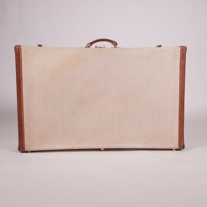 Hèrmes Suitcase Fabric Leather 74cm France 1940s-1950s