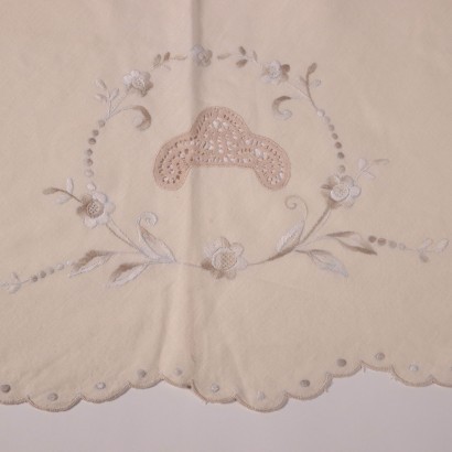 Round Tablecloth with 16 Napkins Flax Italy 20th Century