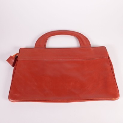 Vintage Red Leather Bag Italy 1970s