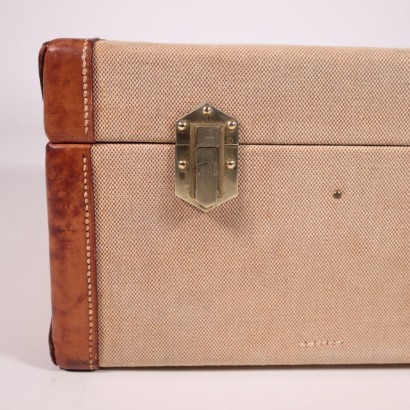 Hèrmes Suitcase Fabric Leather 65cm France 1940s-1950s