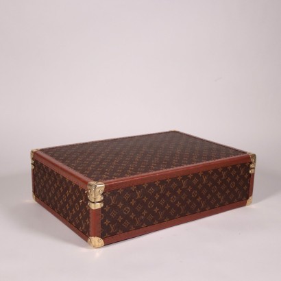 Louis Vuitton Bisten 60 Suitcase Leather Canvas Paris France 1970s