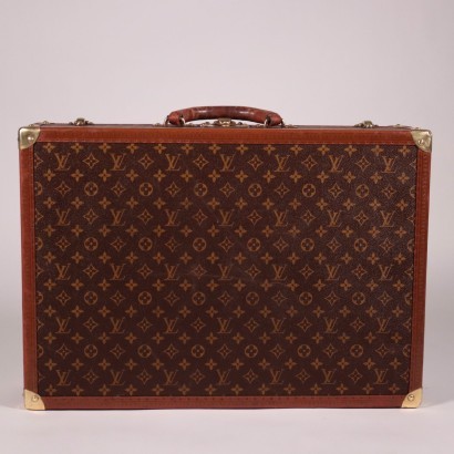 Louis Vuitton Bisten 60 Suitcase Leather Canvas Paris France 1970s