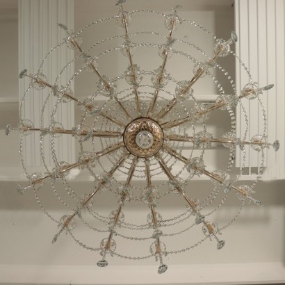 Chandelier In The Style of Maria Theresa Glass Italy 20th Century