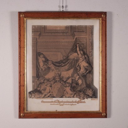 Empire Frames with Prints Pear Wood Italy 19th Century