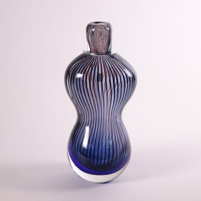 Glass Vase Murano Italy 1980s