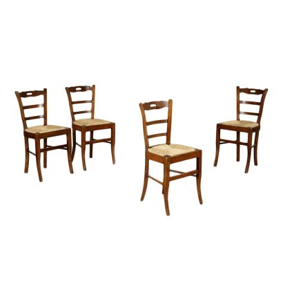 antiquariato, sedia, antiquariato sedie, sedia antica, sedia antica italiana, sedia di antiquariato, sedia neoclassica, sedia del 800,Gruppo di Quattro Sedie Impagliate