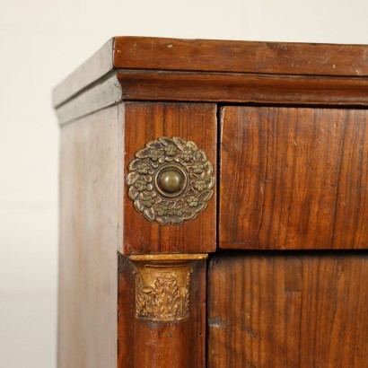 Pair of Empire Bedside Tables Walnut Italy 19th Century