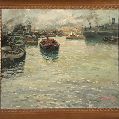 Ezelino Briante Oil on Canvas Italy 20th Century