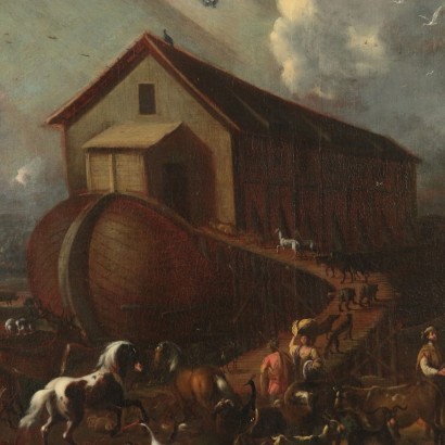 Der Eintritt von Tieren in die Arche Noah.