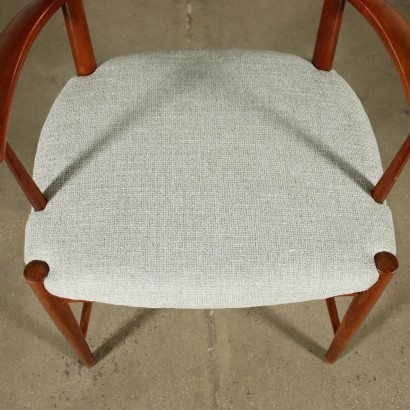 Group Of Chairs Teak Fabric Foam Italy 1960s