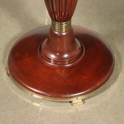 Table Solid Wood Mahogany Veneer Brass Italy 1950s