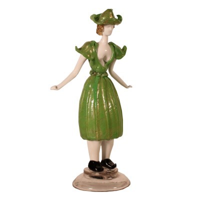 Estatua figura femenina en cristal de Murano