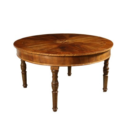 Antiker Lombardischer-Venezianischer Tisch Walnuss Italien XIX Jhd