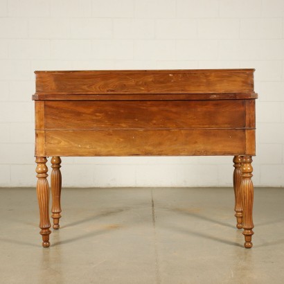 French Open Desk Walnut Veneer Oak France 19th century