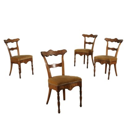 antigüedad, silla, sillas antiguas, silla antigua, silla italiana antigua, silla antigua, silla neoclásica, silla del siglo XIX, Grupo de cuatro sillas Charles X