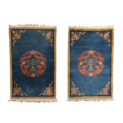 Pair of Pekino Carpets Cotton Wool China 1980s-1990s