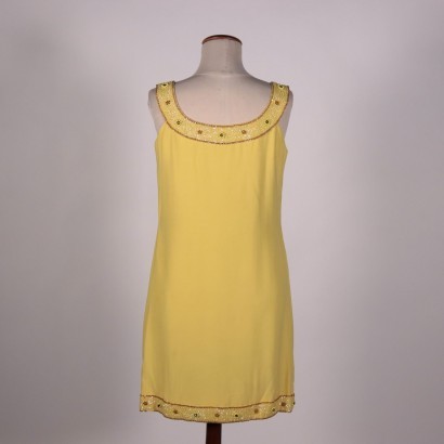 Vintage gelbes Kleid aus den 70er Jahren