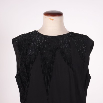 Vintage Black Sheath Dress 1970s
