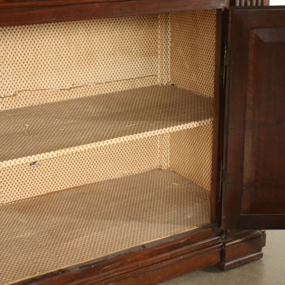 Two-Bodies Cupboard Walnut Silver Fir Italy 18th-19th Century