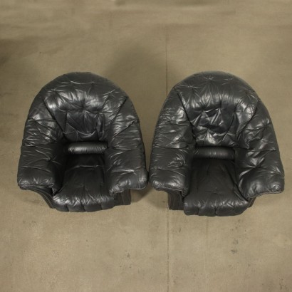 Armchairs Foam Leather Italy 1990s