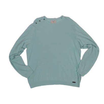 Guees Water Green Man Sweater Flax Cotton USA